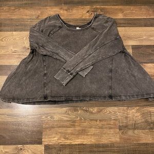 Black/charcoal free people flowy sweater